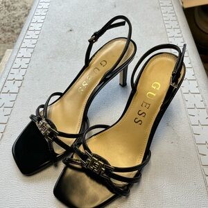 Guess Black Strappy Heels